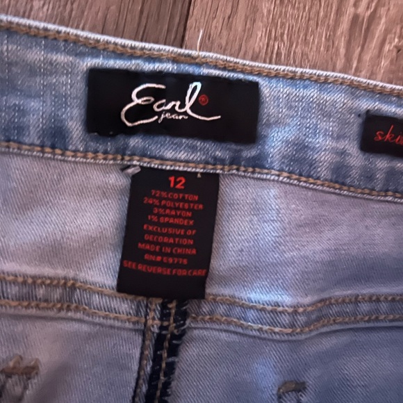 Women’s 12 Earl jeans embroidered skinny ankle jean - Picture 3 of 6